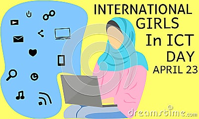 Vector graphic of International day of girls in ict Vector Illustration