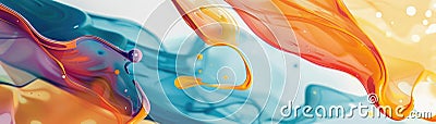 Vector graphic of a lively abstract design featuring bold colors and dynamic shapes creating a visually striking and engaging Stock Photo