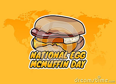 vector graphic of national egg mcmuffin day Vector Illustration