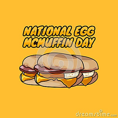 vector graphic of national egg mcmuffin day Vector Illustration