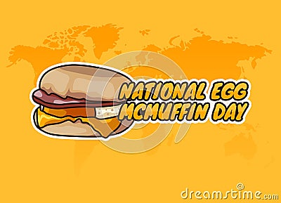 vector graphic of national egg mcmuffin day Vector Illustration
