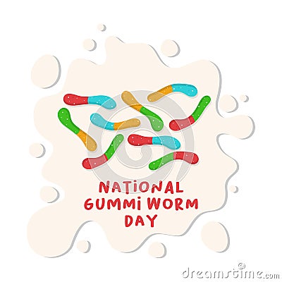 vector graphic of National Gummi Worm Day good for National Gummi Worm Day celebration. flat design. flyer design.flat Vector Illustration