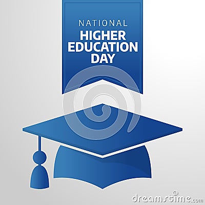 vector graphic of National Higher Education Day good for National Higher Education Day celebration. flat design. flyer design.flat Vector Illustration