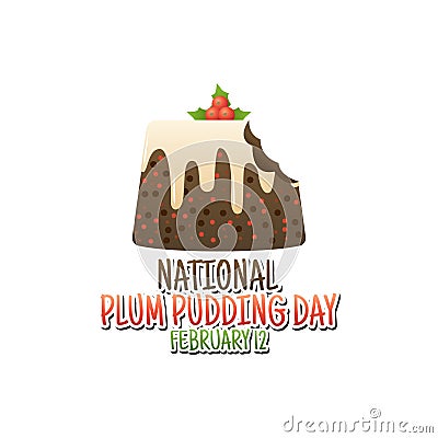 Vector graphic of national plum pudding day Vector Illustration