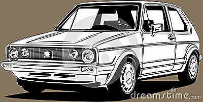 Classic car image VW Golf Stock Photo