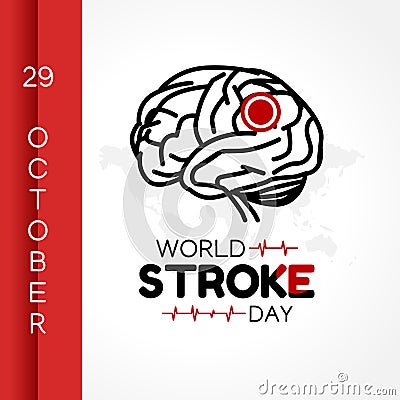 Vector graphic of world stroke day good for world stroke day celebration. Vector Illustration