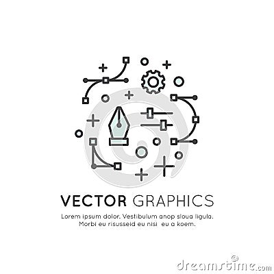 Vector Graphics and Design Creation Process Stock Photo