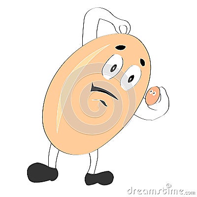 Egg scratching, and head and thinks Vector Illustration