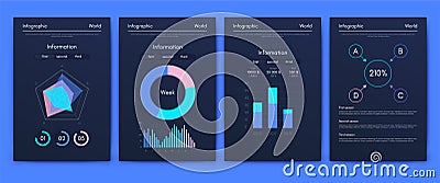 Vector graphics infographics with mobile phone. Template for creating mobile applications, workflow layout, diagram Vector Illustration