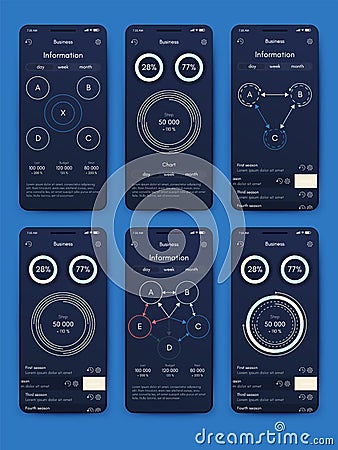 Vector graphics infographics with mobile phone. Template for creating mobile applications, workflow layout, diagram Vector Illustration