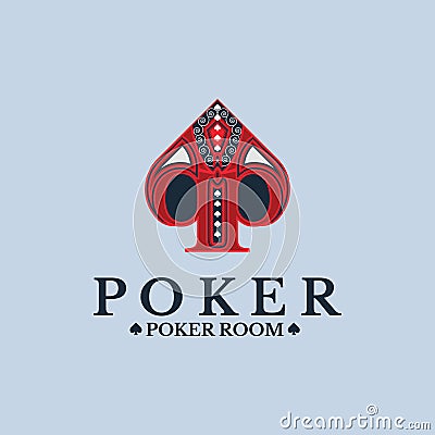Poker and gambling game PP letter spades logo vector. Vector Illustration