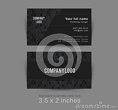 Vector gray and black modern creative and clean businesscard template Vector Illustration