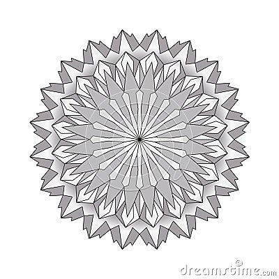 vector grayscale round simple mandala - adult coloring book page Vector Illustration