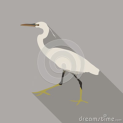 Vector Great white heron Vector Illustration