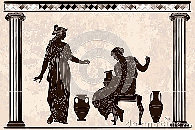 Vector Greek women. Vector Illustration
