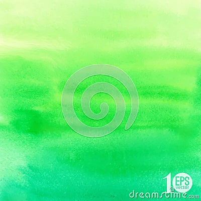 Vector green abstract hand drawn watercolor background for your design Vector Illustration