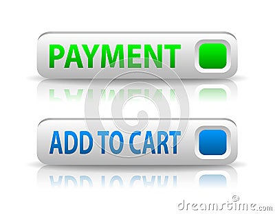 Vector green and blue payment button Vector Illustration