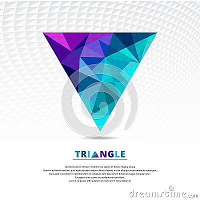 Vector green blue and purple color abstract low poly triangle ge Vector Illustration