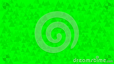 Vector green chroma key screen with vfx motion tracking markers triangles pattern. A circle track points divided into sectors Vector Illustration