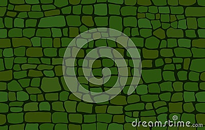 Vector green croc leather texture. Crocodile skin pattern. Animal background for printing. Vector Illustration