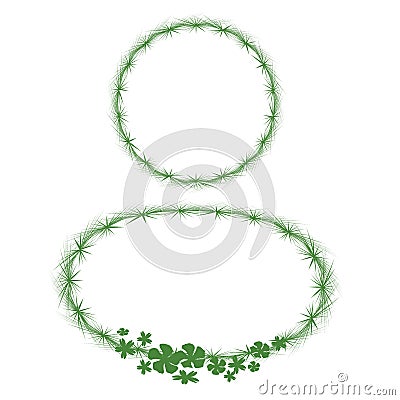 Vector green cute frames for your card or picture or invitation isolated Vector Illustration