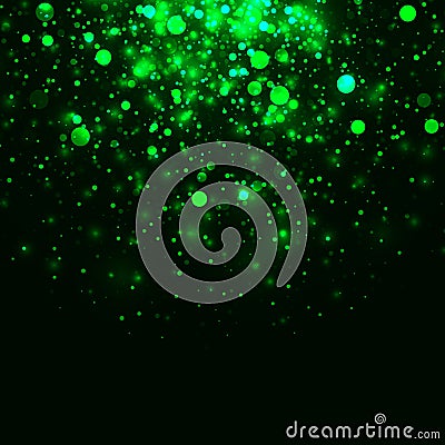 Vector green glowing light glitter background Vector Illustration