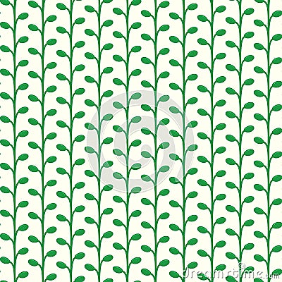 Vector green growing plants pattern Vector Illustration