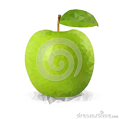 Vector green polygonal apple Vector Illustration