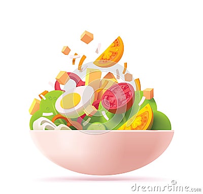 Vector green salad icon Vector Illustration