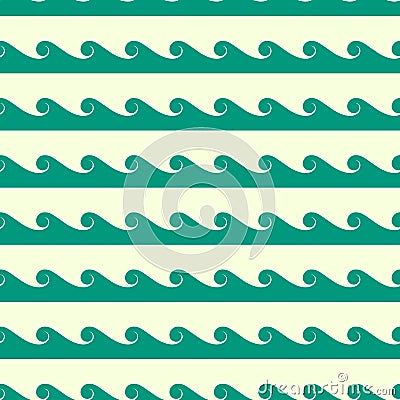 Vector green waves seamless pattern Vector Illustration