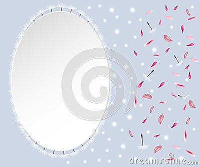 Vector greeting card with dandelion and sakura flowers . For decoration, posters, banners, sales and other spr Vector Illustration