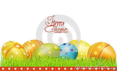 Vector greeting card for Easter with Easter eggs Vector Illustration