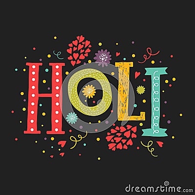 Vector greeting card Happy holi Vector Illustration