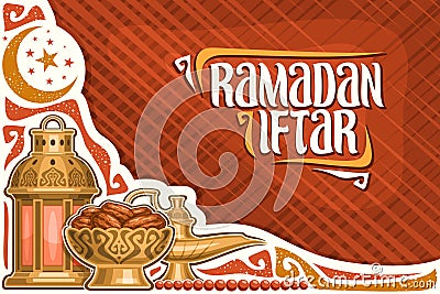 Vector greeting card for Ramadan Iftar Vector Illustration