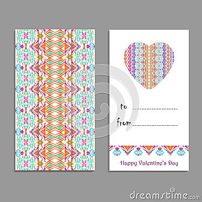 Vector greeting card template to valentine`s day Vector Illustration