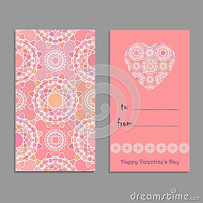 Vector greeting card template to valentine`s day Vector Illustration