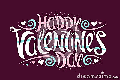 Vector greeting card for Valentine`s Day Vector Illustration