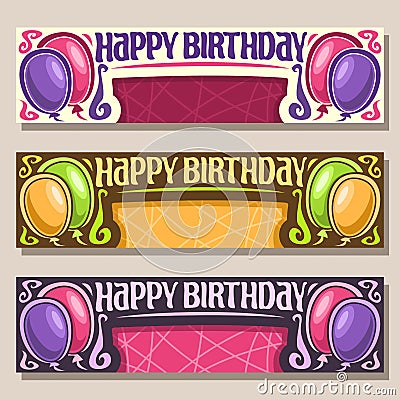 Vector greeting Cards for Happy Birthday Vector Illustration