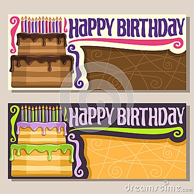 Vector greeting Cards for Happy Birthday event Vector Illustration