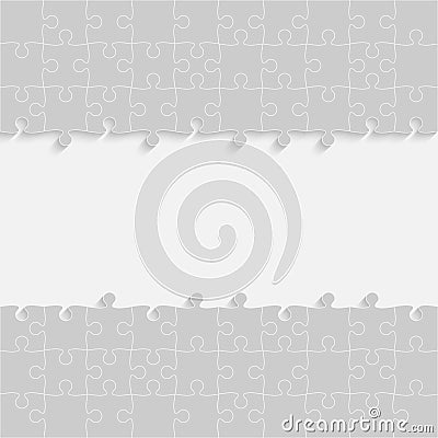 Vector Grey Frame Puzzles Pieces GigSaw - 100. Vector Illustration