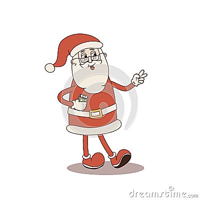 Vector Groovy Santa Claus illustration Vector Illustration