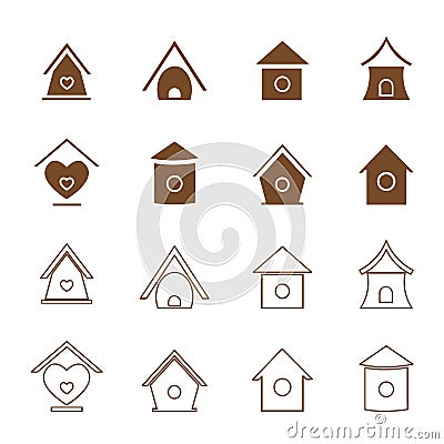 Vector group of bird houses Stock Photo