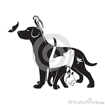 Vector group of pets Vector Illustration