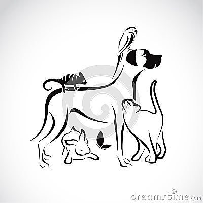 Vector group of pets Vector Illustration