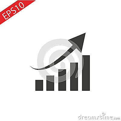 Vector growing graph icon Vector Illustration