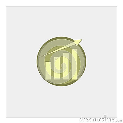 Vector growing up graph icon in circle, isolated on white background Stock Photo