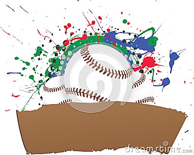 Vector Grunge Baseball Banner Vector Illustration