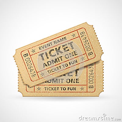Vector Grunge Cinema tickets Vector Illustration