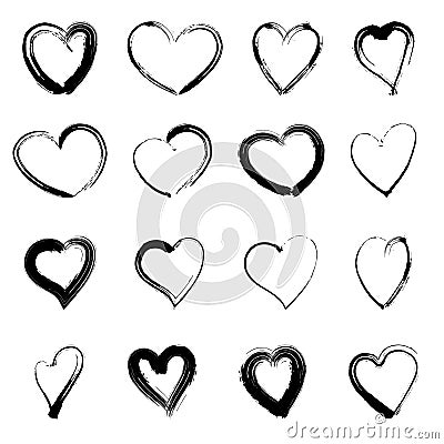 Vector Grunge Heart Collection Vector Illustration