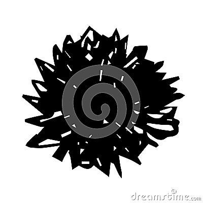 Vector grunge round brush. Black stroke, stain Vector Illustration